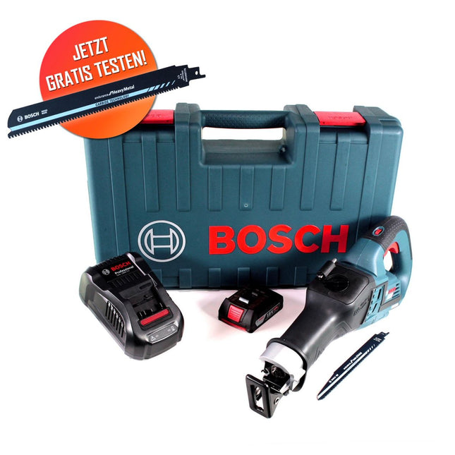 Gratis Bosch Carbide Säbelsägeblatt mit Bosch GSA 18V-32 Akku Reciprosäge 18 V Säbelsäge Brushless + 1x 2,0 Ah Akku + Ladegerät + Koffer