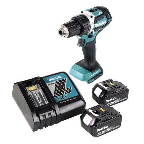 Makita DDF 484 RG Akumulatorowa wiertarko-wkrętarka bezszczotkowa 18 V 54 Nm + 2x akumulator 6,0 Ah + ładowarka