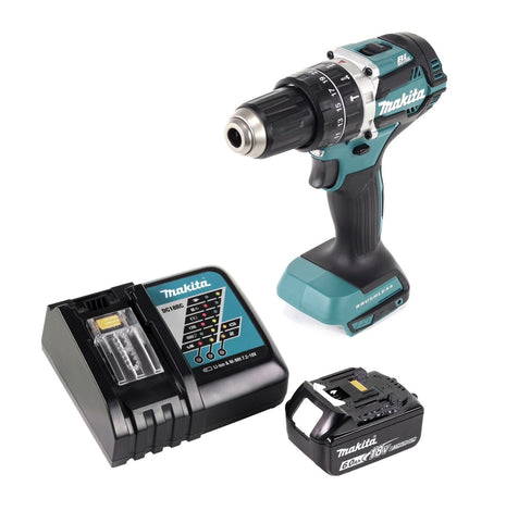 Makita DHP 484 RG1 Perceuse à percussion sans fil 18 V 54 Nm brushless + 1x Batterie 6,0 Ah + Chargeur