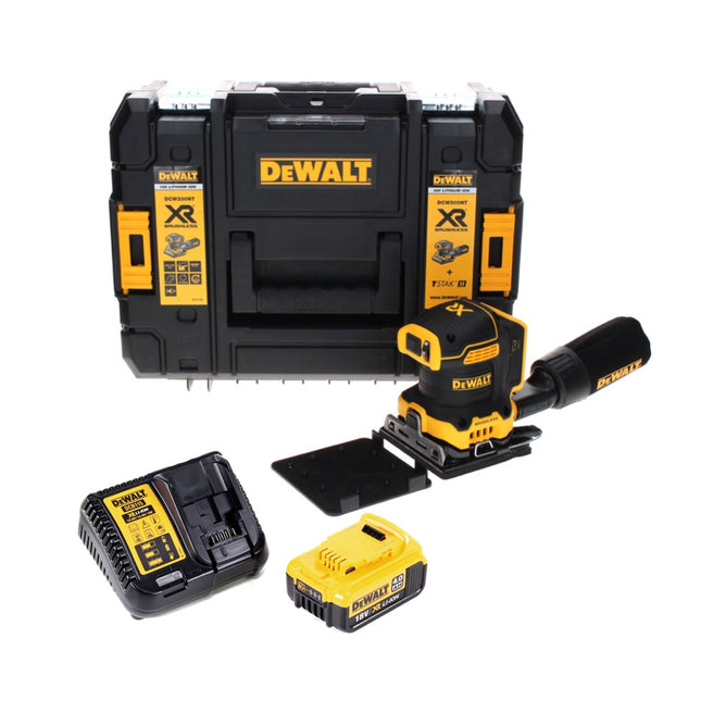 DeWalt DCW 200 M1 Akku Vibrationsschleifer 18 V 108x115 mm + 1x Akku 4,0 Ah + Ladegerät + TSTAK - Toolbrothers