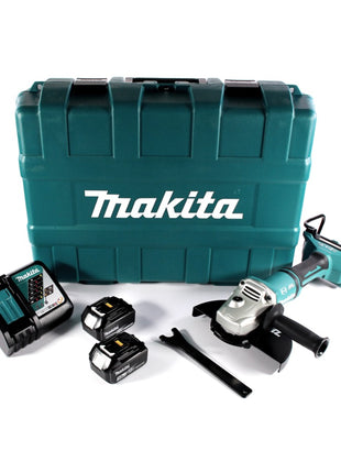 Makita DGA 900 RFK Akku Winkelschleifer 36 V ( 2x 18 V ) 230 mm Brushless 2x Akku 3,0 Ah + Ladegerät + Koffer