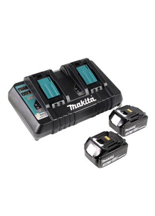 Makita DGA 900 PFK Akku Winkelschleifer 36 V ( 2x 18 V ) 230 mm Brushless + 2x Akku 3,0 Ah + Doppelladegerät + Koffer