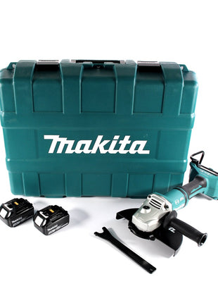 Makita DGA 900 MK Akku Winkelschleifer 36 V ( 2x 18 V ) 230 mm Brushless + 2x Akku 4,0 Ah + Koffer - ohne Ladegerät