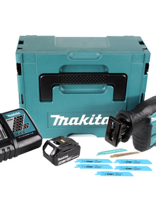 Makita DJR 188 RM1J Akku Reciprosäge 18 V Brushless + 1x Akku 4,0 Ah + Ladegerät + 5x Sägeblatt Metal Wood + Makpac - Toolbrothers