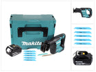 Makita DJR 188 T1J Akku Reciprosäge 18 V Brushless + 1x Akku 5,0 Ah + 5x Sägeblatt Metal Wood + Makpac - ohne Ladegerät - Toolbrothers