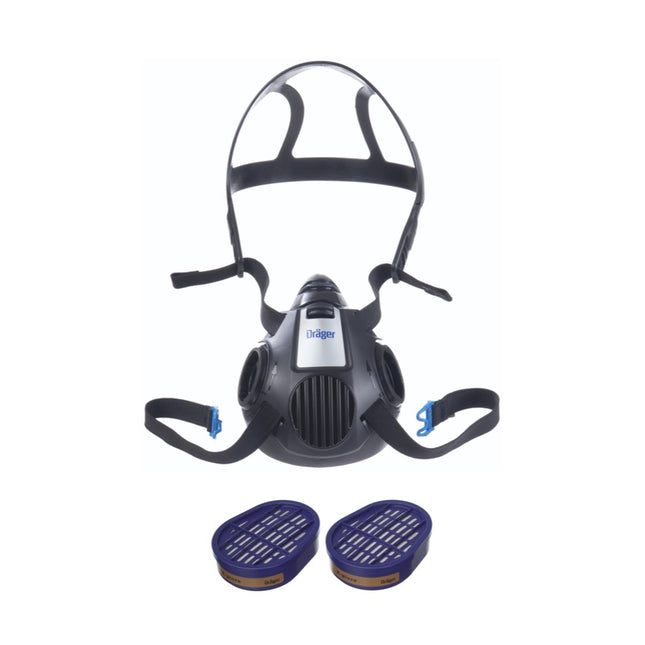 Dräger X-plore 3500 M Atemschutz Maske Halbmaske für Bajonettfilter Größe M + 2x X-plore A2 Gasfilter ( 6738873 )