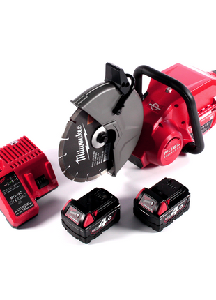 Tronçonneuse à batterie Milwaukee M18 FCOS230-402C 18 V 230 mm sans balais + 2x batteries 4,0 Ah + chargeur