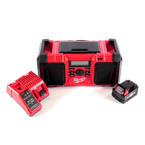 Milwaukee M18 JSR DAB+-401C radio akumulatorowe / sieciowe 18 V + 1x akumulator 4,0 Ah + ładowarka