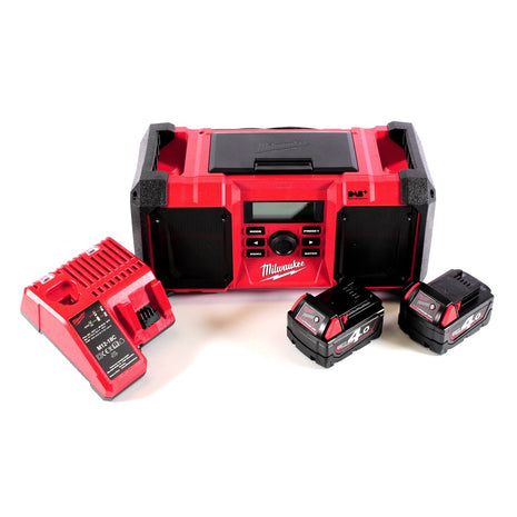 Milwaukee M18 JSR DAB+-402C radio akumulatorowe / sieciowe 18 V + 2x akumulator 4,0 Ah + ładowarka