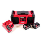 Milwaukee M18 JSR DAB+-502C batería / radio de red radio de obra 18 V + 2x baterías 5,0 Ah + cargador