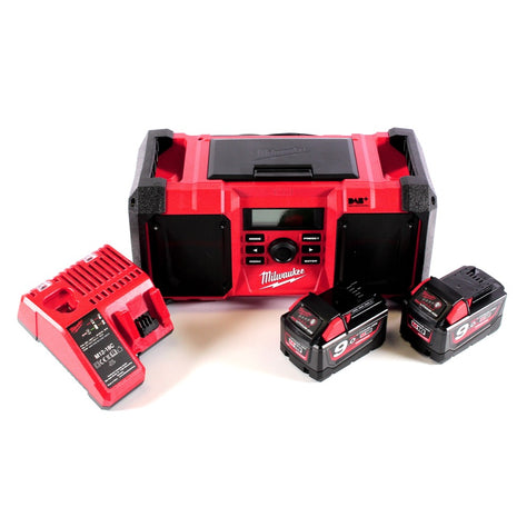 Milwaukee M18 JSR DAB+-902C Akku / Netz Radio Baustellenradio 18 V + 2x Akku 9,0 Ah + Ladegerät