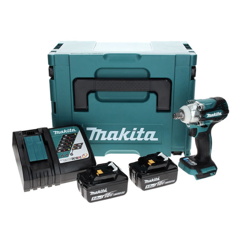 Makita DTW 300 RTJ Akku Schlagschrauber 18 V 330 Nm 1/2" Brushless + 2x Akku 5,0 Ah + Ladegerät + Makpac