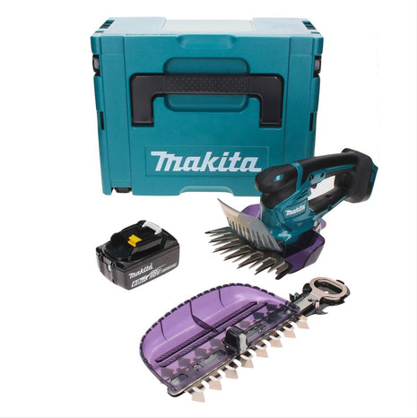 Makita DUM 604 G1XJ Akku Grasschere 18 V mit Gras- und Strauchscherblatt + 1x Akku 6,0 Ah + Makpac - ohne Ladegerät