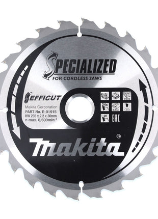 Makita CCM23524G SPECIALIZED EFFICUT Sägeblatt 235 x 30 x 1,5 mm ( E-01915 ) 24 Zähne für Holz