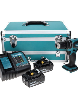 Makita DHP 456 STTX Akku Schlagbohrschrauber 18 V 50 Nm + 2x Akku 5,0 Ah + Ladegerät + 70 tlg. Bit Bohrer Set + TX Alu Koffer