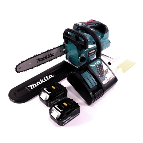 Motosierra a batería Makita DUC 306 RT 36 V (2x 18 V) sin escobillas 30 cm + 2x baterías 5,0 Ah + cargador