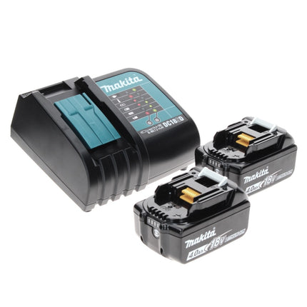 Makita DHP 485 SMTX Akku Schlagbohrschrauber 18 V 50 Nm Brushless + 2x Akku 4,0 Ah + Ladegerät + 70 tlg. Bit Bohrer Set + TX Alu Koffer