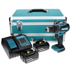 Makita DHP 485 STTX Akku Schlagbohrschrauber 18 V 50 Nm Brushless + 2x Akku 5,0 Ah + Ladegerät + 70 tlg. Bit Bohrer Set + TX Alu Koffer