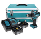 Makita DHP 485 SGTX Akku Schlagbohrschrauber 18 V 50 Nm Brushless + 2x Akku 6,0 Ah + Ladegerät + 70 tlg. Bit Bohrer Set + TX Alu Koffer