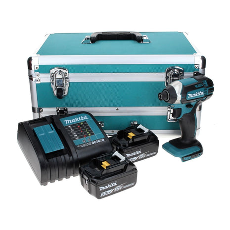 Makita DTD 152 STTX Akku Schlagschrauber 18 V 165 Nm + 2x Akku 5,0 Ah + Ladegerät + 70 tlg. Bit Bohrer Set + TX Alu Koffer