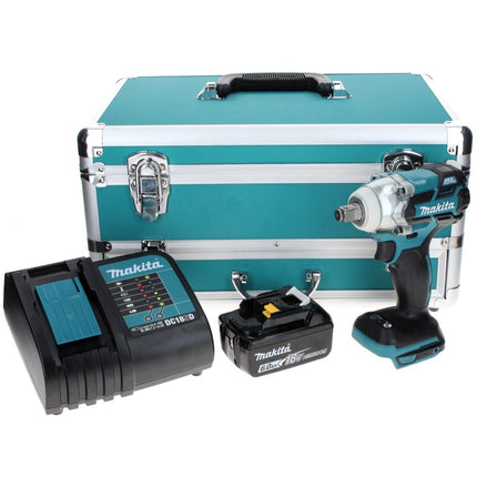 Makita DTW 285 SG1TX Akku Schlagschrauber 18 V 280 Nm 1/2" Brushless + 1x Akku 6,0 Ah + Ladegerät + 70 tlg. Bit Bohrer Set + TX Alu Koffer