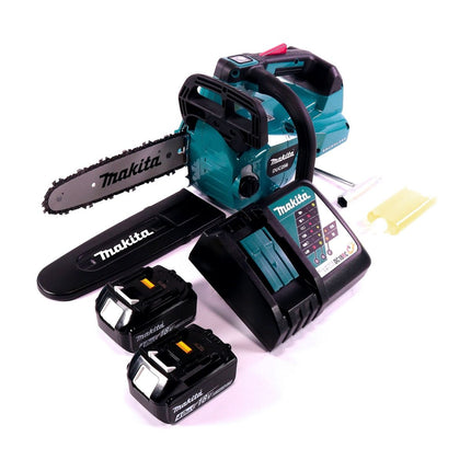 Makita DUC 256 RM akumulatorowa pilarka łańcuchowa 36 V (2x 18 V) bezszczotkowa 25 cm + 2x akumulator 4,0 Ah + ładowarka