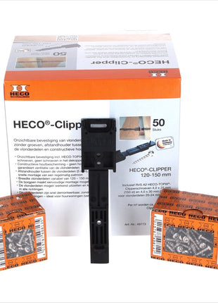 HECO Clipper Set 50 Stk. 120 - 150 mm Unsichbare Befestigung für Dielen ( 49773 )