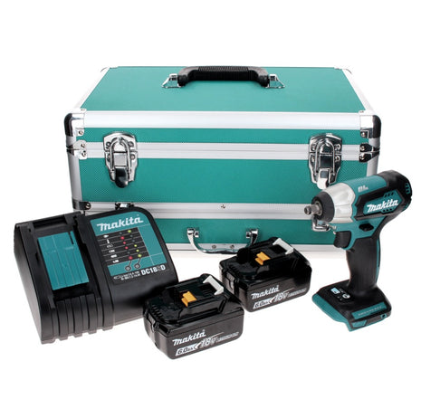 Makita DTW 180 SGTX Akku Schlagschrauber 18 V 180 Nm 3/8" Brushless + 2x Akku 6,0 Ah + Ladegerät + 70 tlg. Bit Bohrer Set + TX Alu Koffer