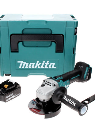 Makita DGA 506 M1J Meuleuse d'angle sans fil 18 V 125 mm brushless + 1x Batterie 4.0 Ah + Coffret Makpac - sans chargeur