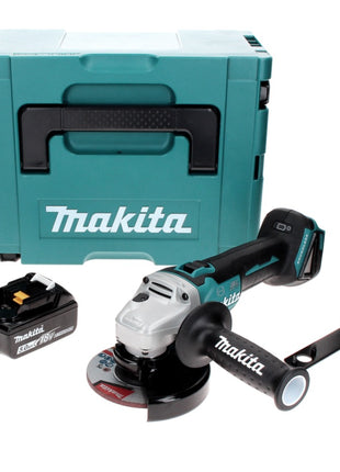 Makita DGA 506 T1J Akumulatorowa szlifierka kątowa 18 V 125 mm bezszczotkowa + 1x akumulator 5,0 Ah + Makpac - bez ładowarki