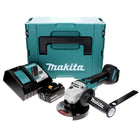 Makita DGA 506 RT1J akumulatorowa szlifierka kątowa 18 V 125 mm bezszczotkowa + 1x akumulator 5,0 Ah + ładowarka + Makpac