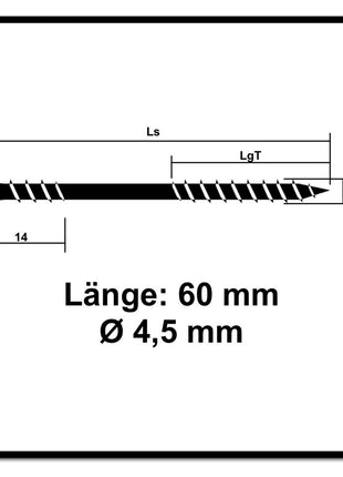 SPAX Fassadenschraube 4,5 x 60 mm 100 Stk. Edelstahl A2 ( 25470004506022 ) Fixiergewinde Mini Linsensenkkopf T-STAR Plus Torx T20 CUT