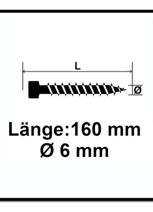 SPAX IN.FORCE Schraube 6,0 x 160 mm 100 Stk. ( 1211010601605 ) Torx T-STAR Plus T30 Vollgewinde Zylinderkopf WIROX 4CUT Bohrspitze