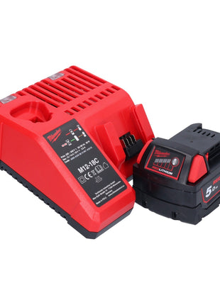 Milwaukee M18 BHG-501C Pistolet à air chaud sans fil 18 V 470 °C + 1x Batterie 5,0 Ah + Chargeur