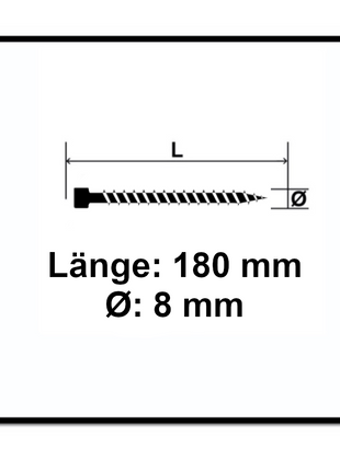 SPAX IN.FORCE Schraube 8,0 x 180 mm 50 Stk. Torx T-STAR Plus T40 ( 1221010801805 ) Vollgewinde Zylinderkopf WIROX CUT Bohrspitze