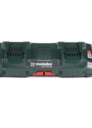 Juego básico Metabo de 18 V, 2 baterías de 10,0 Ah LIHD + cargador doble ASC 145 DUO, sistema CAS