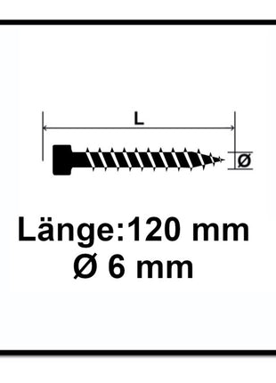 SPAX IN.FORCE Schraube 6,0 x 120 mm 500 Stk. ( 5x 1211010601205 ) Torx T-STAR Plus T30 Vollgewinde Zylinderkopf WIROX 4CUT Bohrspitze