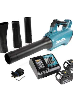 Soplador a batería Makita DUB 184 RM 18 V sin escobillas + 2 baterías 4,0 Ah + cargador