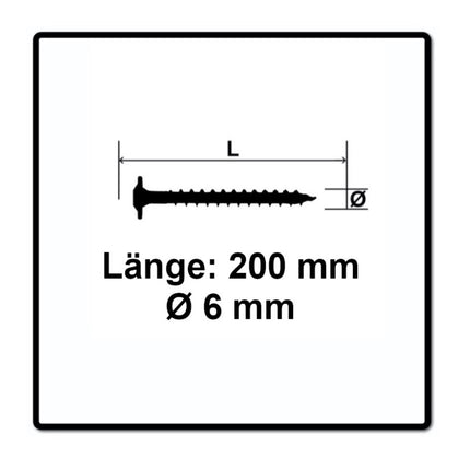SPAX HI.FORCE Tellerkopf Schraube 6,0 x 200 mm 250 Stk. ( 5x 0251010602005 ) Torx T-Star Plus T30 Teilgewinde Wirox 4Cut