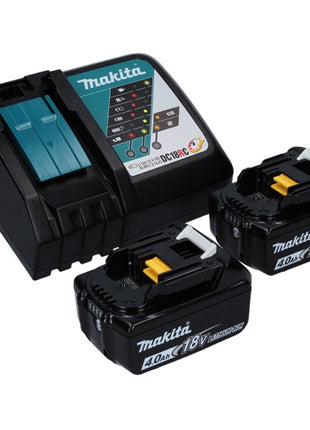 Makita DLM 432 RM2 Akku Rasenmäher 36 V ( 2x 18 V ) 43 cm Brushless + 2x Akku 4,0 Ah + Ladegerät