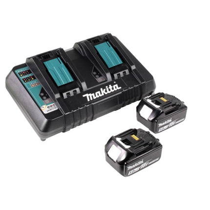 Makita DLM 432 PT2 kosiarka akumulatorowa 36 V ( 2x 18 V ) 43 cm bezszczotkowa + 2x akumulator 5,0 Ah + podwójna ładowarka