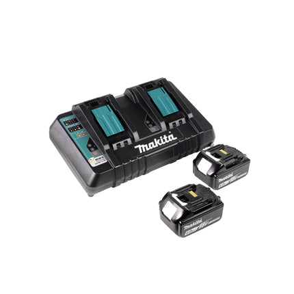 Makita DLM 382 PG2 Kosiarka akumulatorowa 36 V ( 2x 18 V ) 38 cm 40 l + 2x akumulator 6,0 Ah + podwójna ładowarka