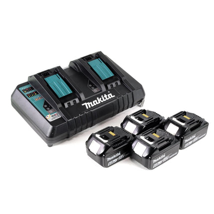 Kosiarka akumulatorowa Makita DLM 382 PG4 36 V ( 2x 18 V ) 38 cm 40 l + 4x akumulator 6,0 Ah + podwójna ładowarka