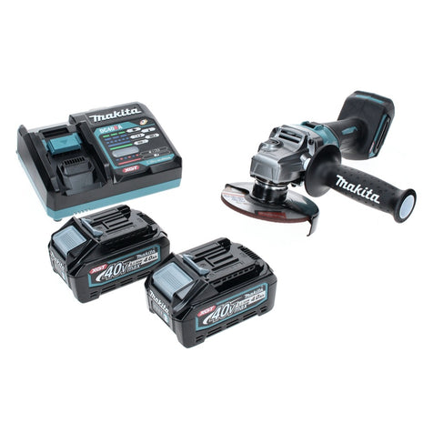 Makita GA 005 GM2 Meuleuse d'angle sans fil 40 V max 125 mm Brushless XGT + 2x Batteries 4.0 Ah + Chargeur