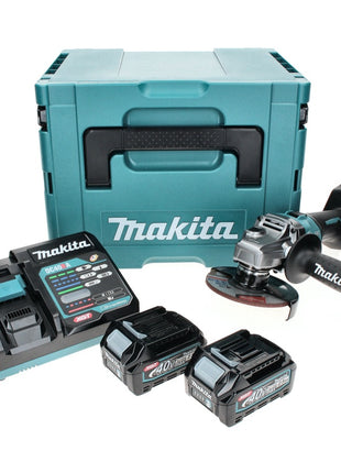 Meuleuse d'angle sur batterie Makita GA 005 GD201 40 V max. 125 mm sans balais XGT + 2x batterie 2,5 Ah + chargeur + Makpac