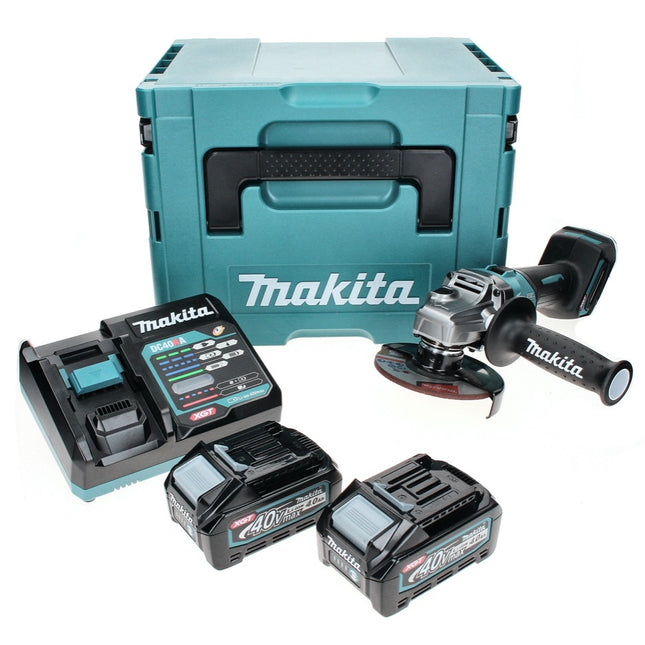Makita GA 005 GM201 Akku Winkelschleifer 40 V max. 125 mm Brushless  XGT + 2x Akku 4,0 Ah + Ladegerät + Makpac