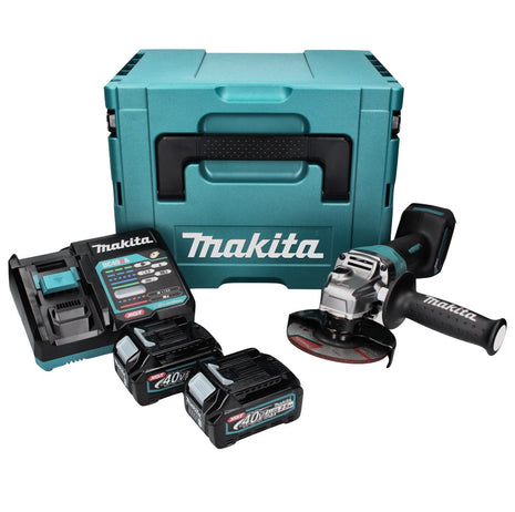 Makita GA 013 GD201 Akku Winkelschleifer 40 V max. 125 mm Brushless  XGT + 2x Akku 2,5 Ah + Ladegerät + Makpac