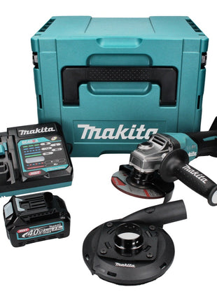 Makita GA 013 GD101 Akku Winkelschleifer 40 V max. 125 mm Brushless  XGT + 1x Akku 2,5 Ah + Ladegerät + Absaughaube +  Makpac