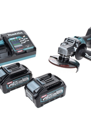 Makita GA 008 GM2 Akku Winkelschleifer 40 V max. 125 mm Brushless  XGT + 2x Akku 4,0 Ah + Ladegerät