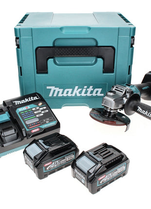 Makita GA 008 GM201 Akku Winkelschleifer 40 V max. 125 mm Brushless  XGT + 2x Akku 4,0 Ah + Ladegerät + Makpac